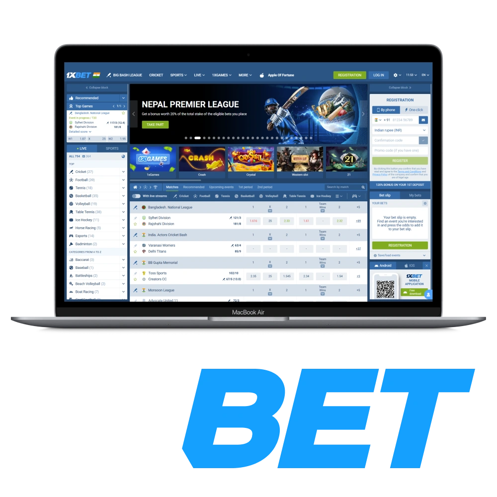 The 1xbet India platform provides a variety of options for both betting and casino entertainment.