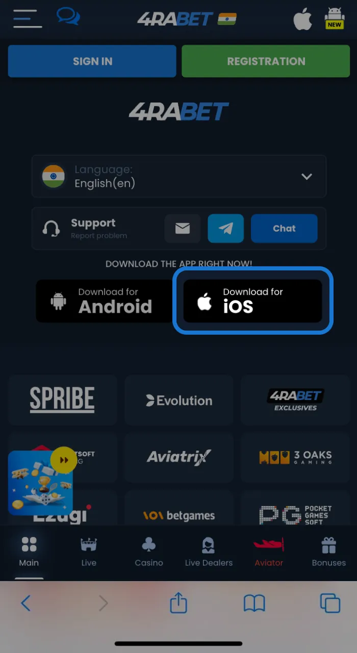 Start downloading the 4Rabet app for iOS.