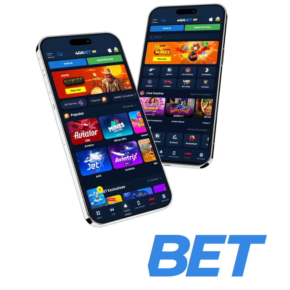 4rabet App is available for download on Android and iOS devices.