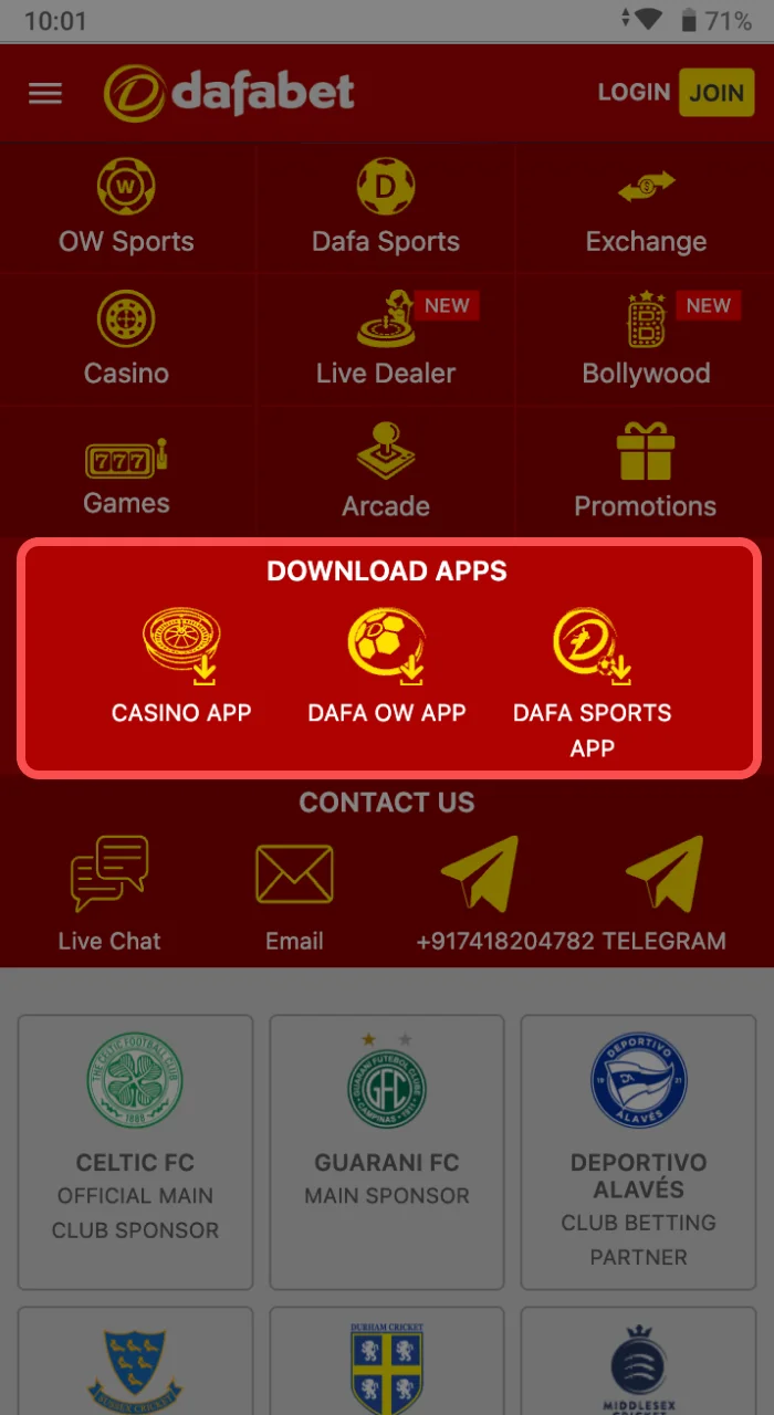 Visit the official Dafabet India website to download the mobile application.