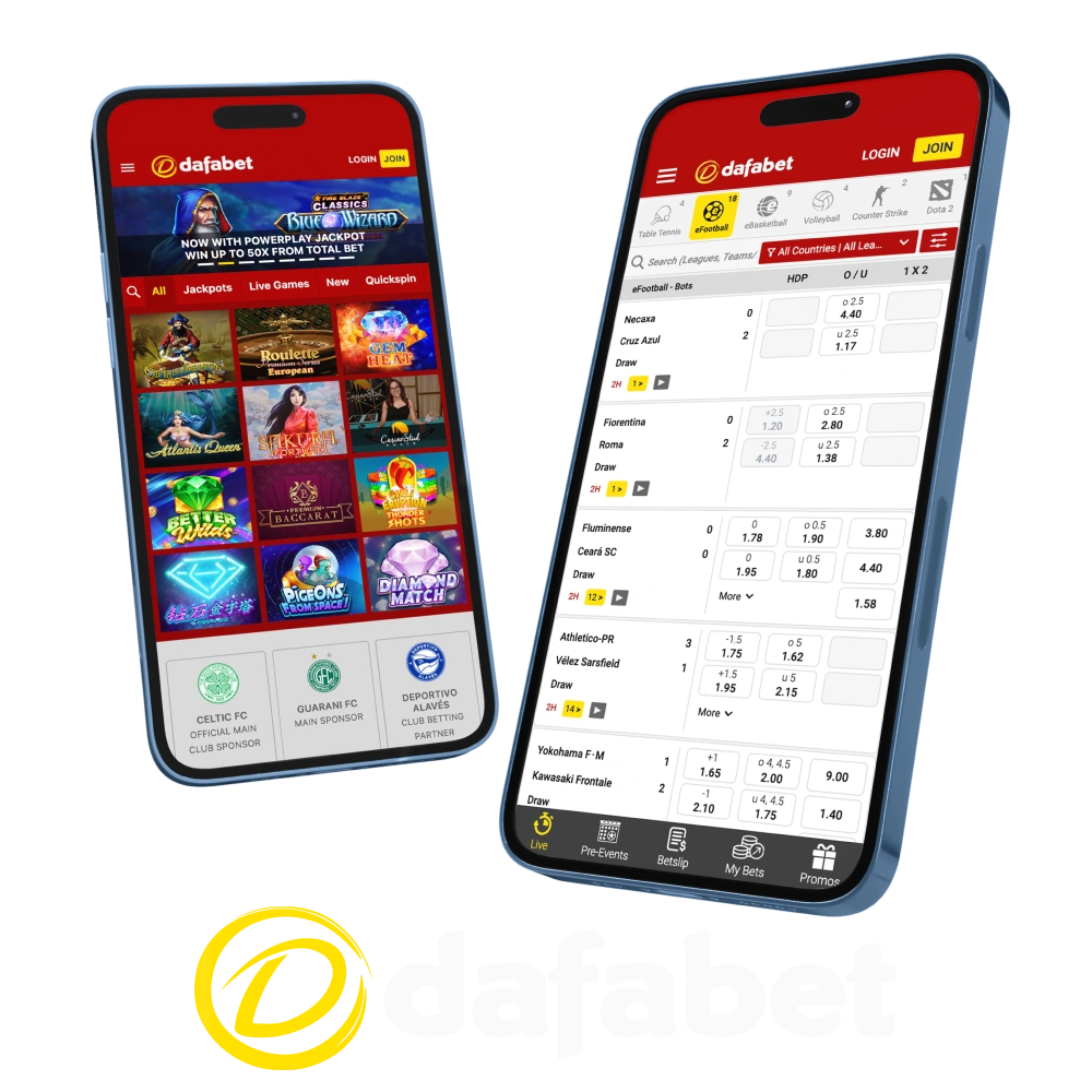 Install the Dafabet application on your Android or iOS device.