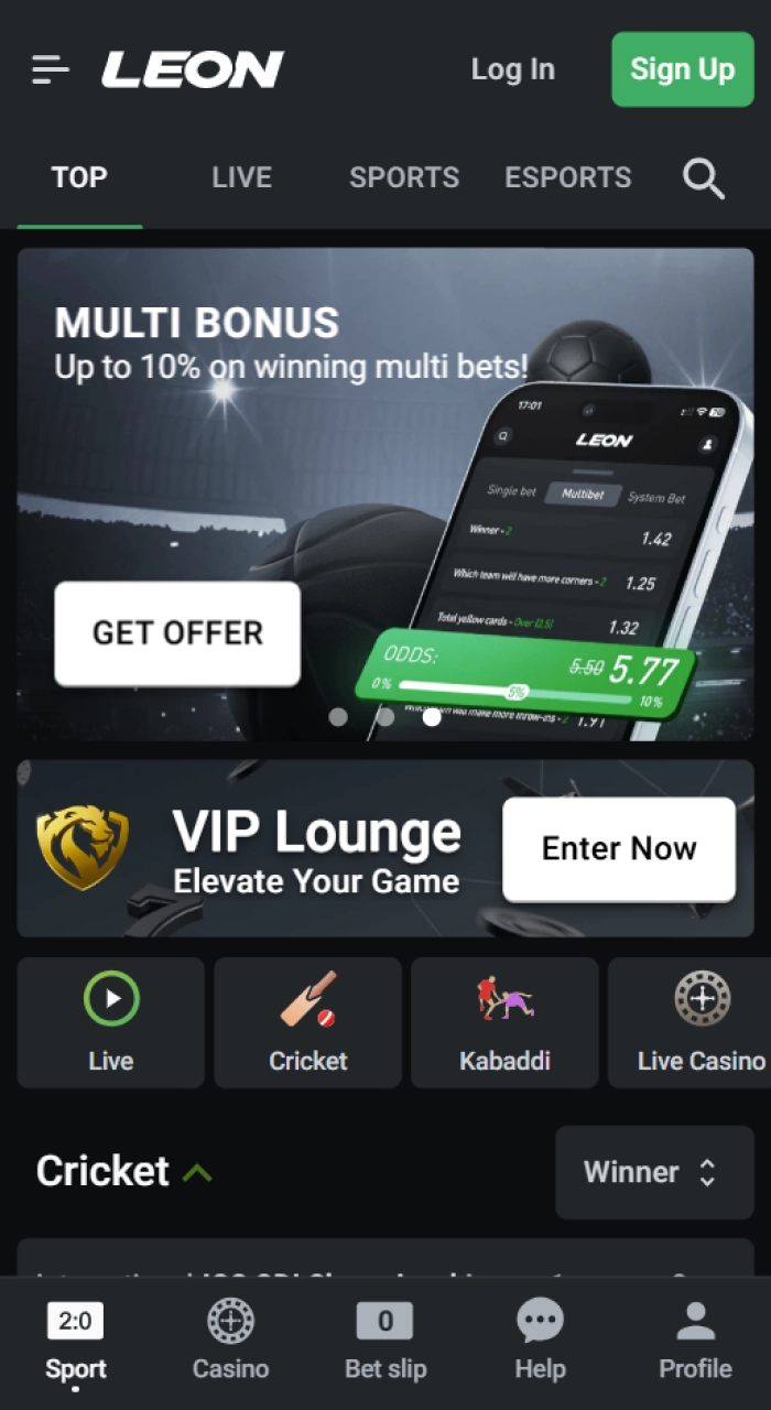 Leon Bet is a mobile application that enables users to wager and engage in casino games on iOS and Android devices.