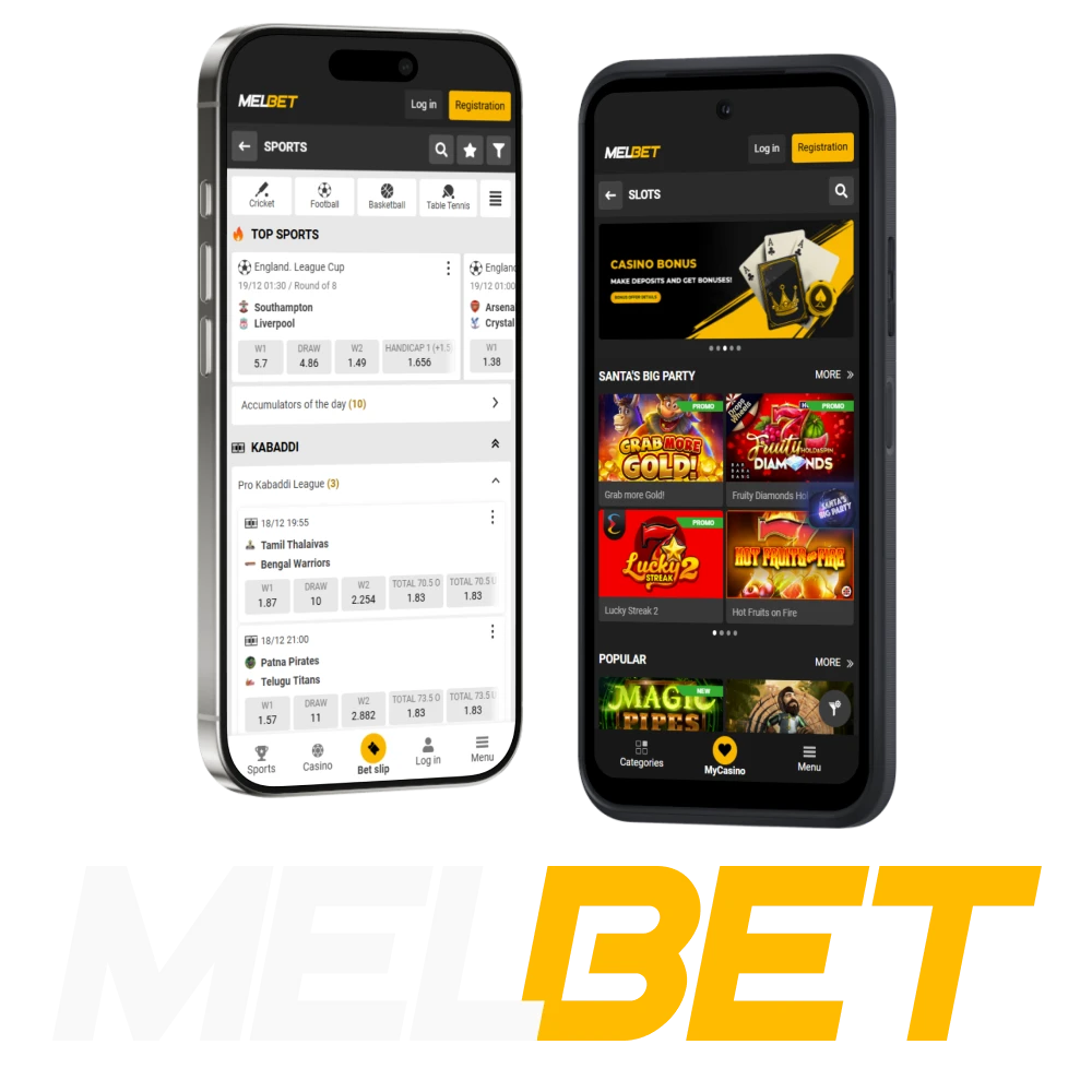 Download the Melbet mobile application for Android and iOS.