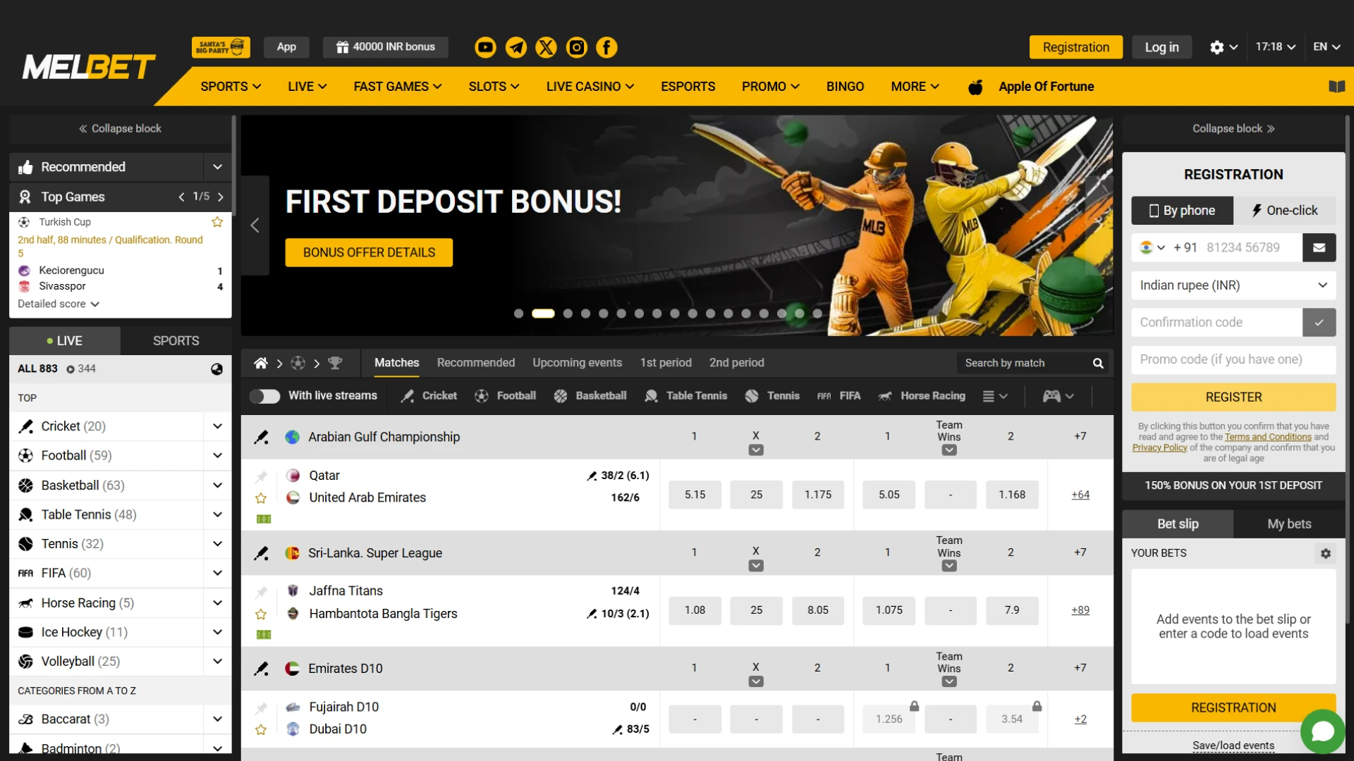 Try casino gaming and sports betting at Melbet in India.