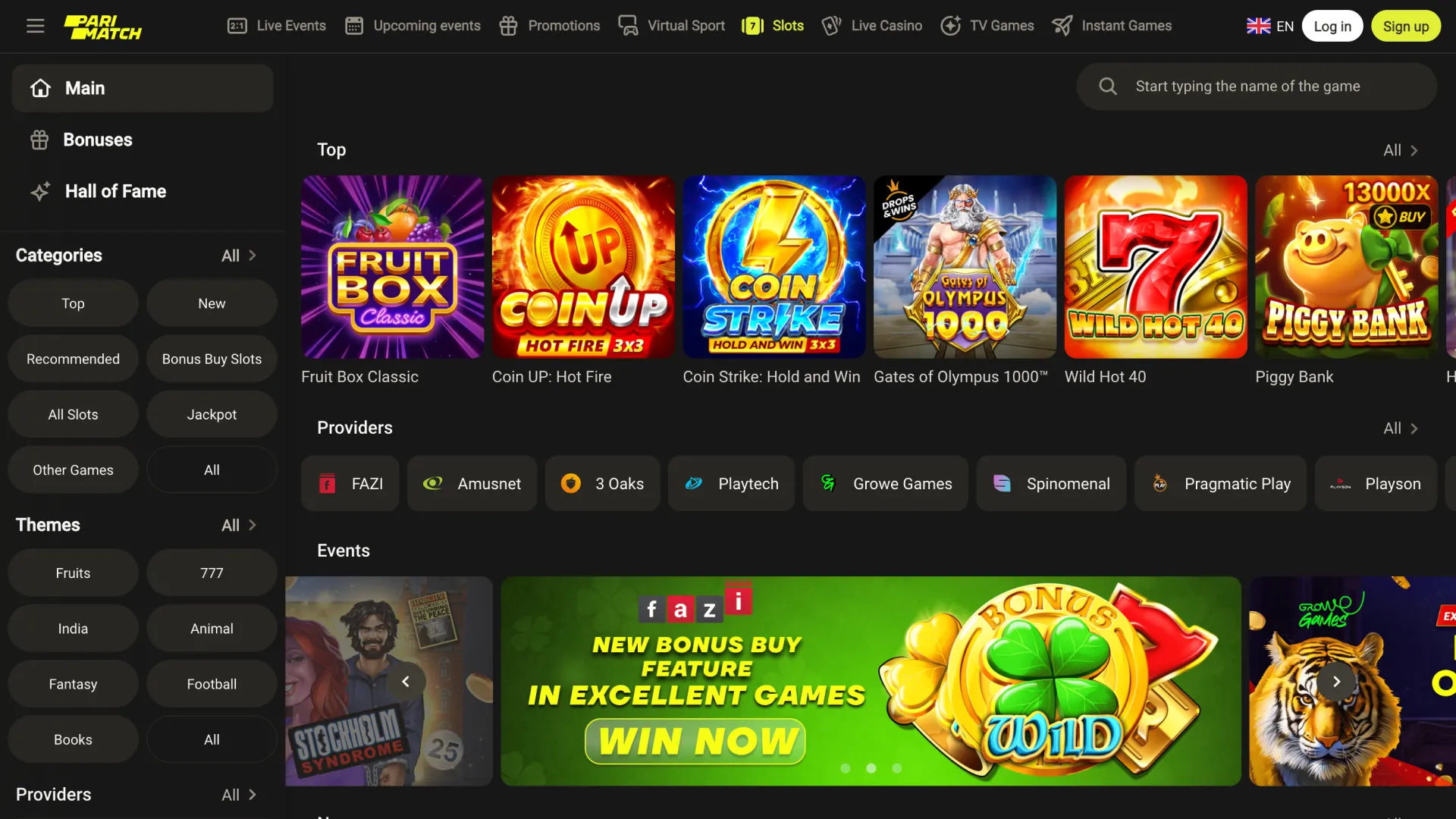 Parimatch provides a diverse selection of online casino games for entertainment.